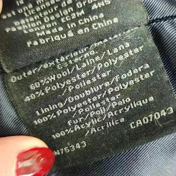 Women's Black and White Herringbone Coat - Picture 5 of 9